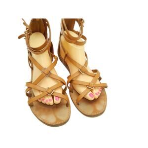 Tory Burch Women Strappy Gladiator Tan  Women Size  10.5